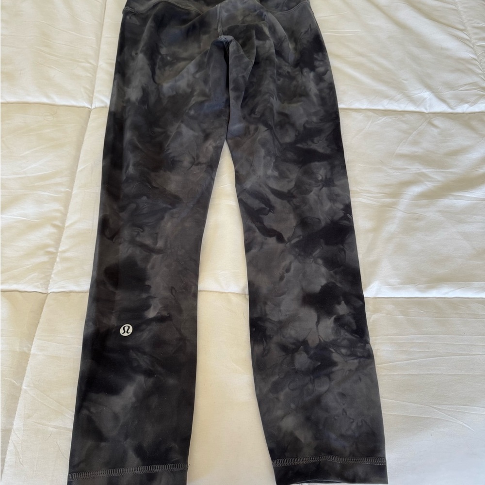 Lululemon Align High-Rise Crop Black Tie-Dye Leggings